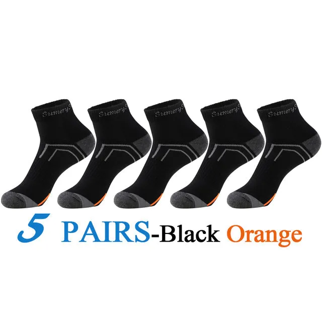 5 Pairs Lot Cotton Casual Running Outdoor Sports Ankle Socks for Men