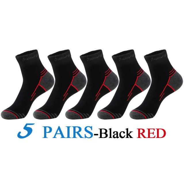 5 Pairs Lot Cotton Casual Running Outdoor Sports Ankle Socks for Men