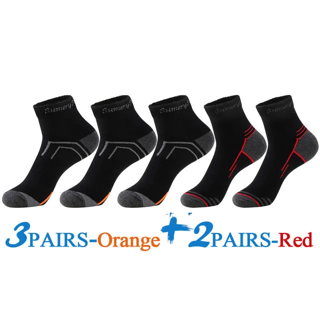 5 Pairs Lot Cotton Casual Running Outdoor Sports Ankle Socks for Men