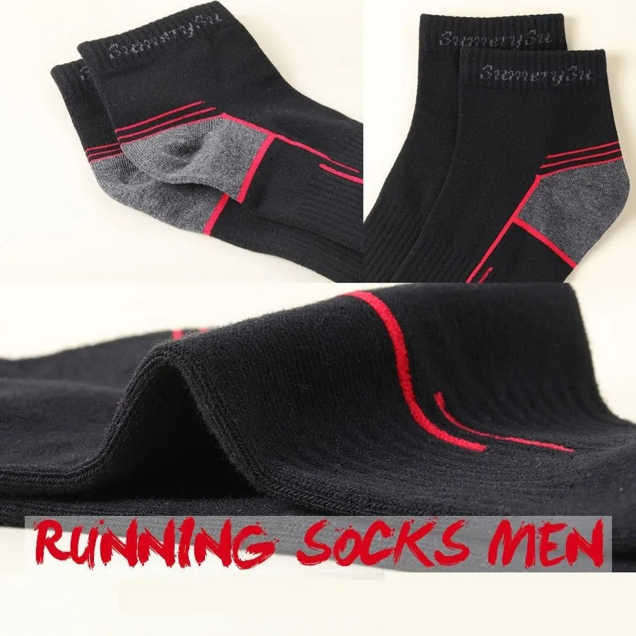 5 Pairs Lot Cotton Casual Running Outdoor Sports Ankle Socks for Men