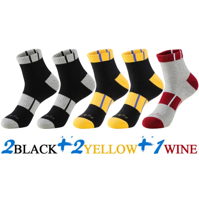 5 Pairs Lot Cotton Casual Running Outdoor Sports Ankle Socks for Men