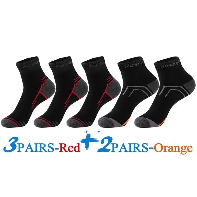 5 Pairs Lot Cotton Casual Running Outdoor Sports Ankle Socks for Men