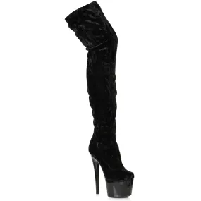 709-ZOEY 7" CRUSHED VELVET THIGH HIGH BOOT
