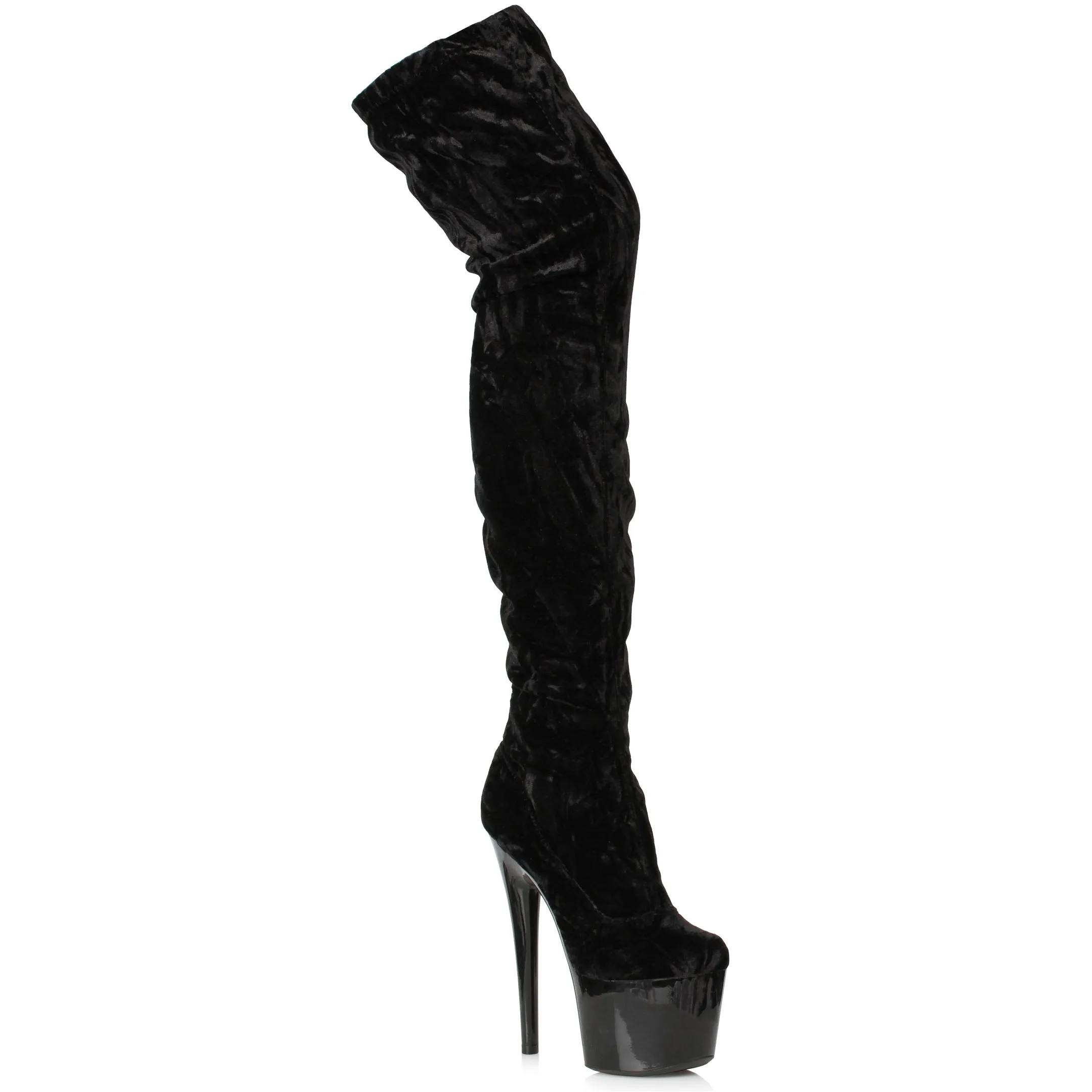 709-ZOEY 7" CRUSHED VELVET THIGH HIGH BOOT