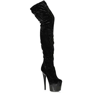 709-ZOEY 7" CRUSHED VELVET THIGH HIGH BOOT