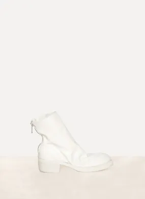 796Z Off White Full Grain Horse Back Zip Boots