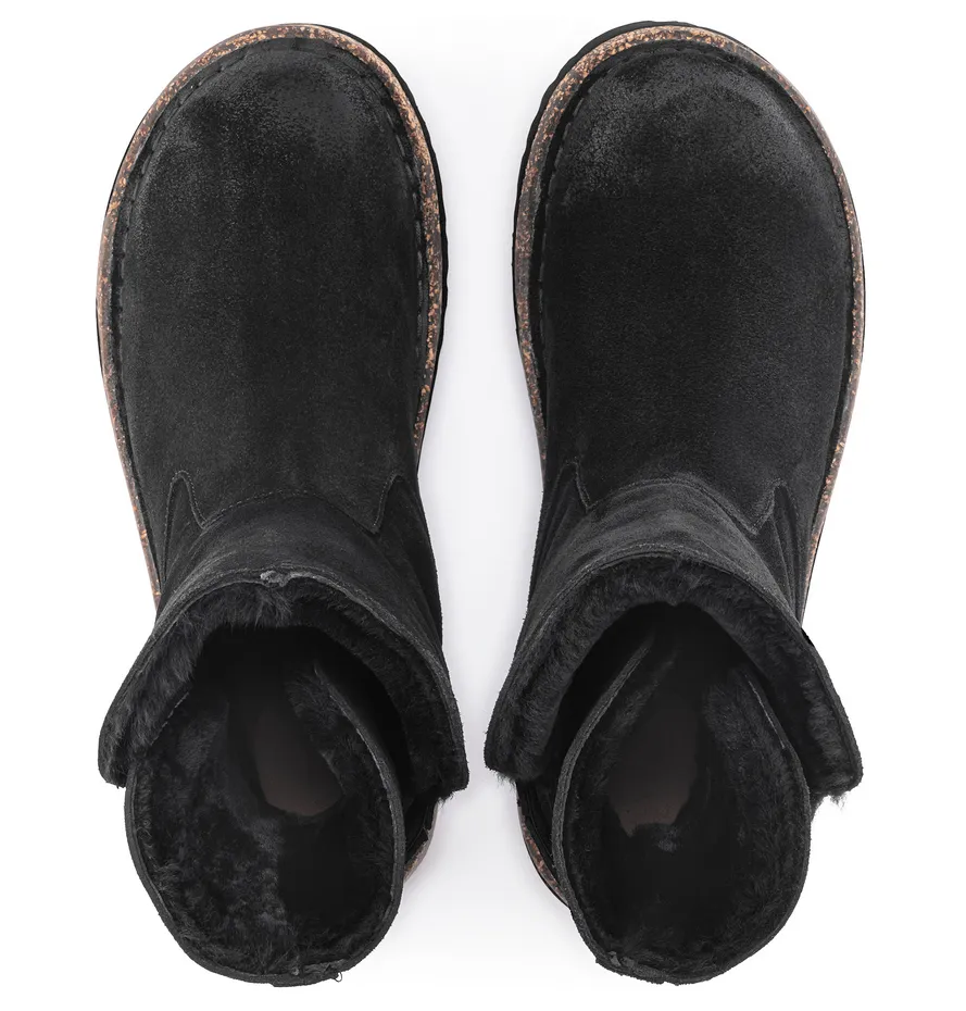 Birkenstock Uppsala Shearling Suede Leather Black 1020644