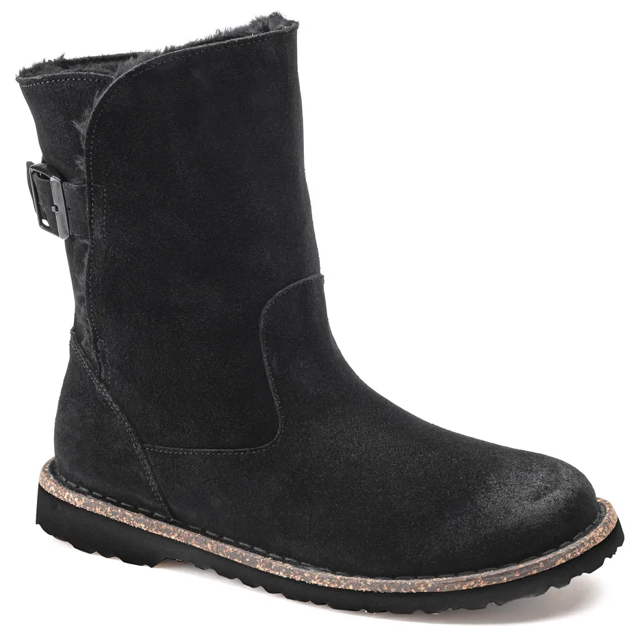 Birkenstock Uppsala Shearling Suede Leather Black 1020644