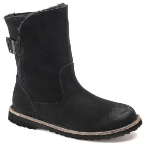 Birkenstock Uppsala Shearling Suede Leather Black 1020644
