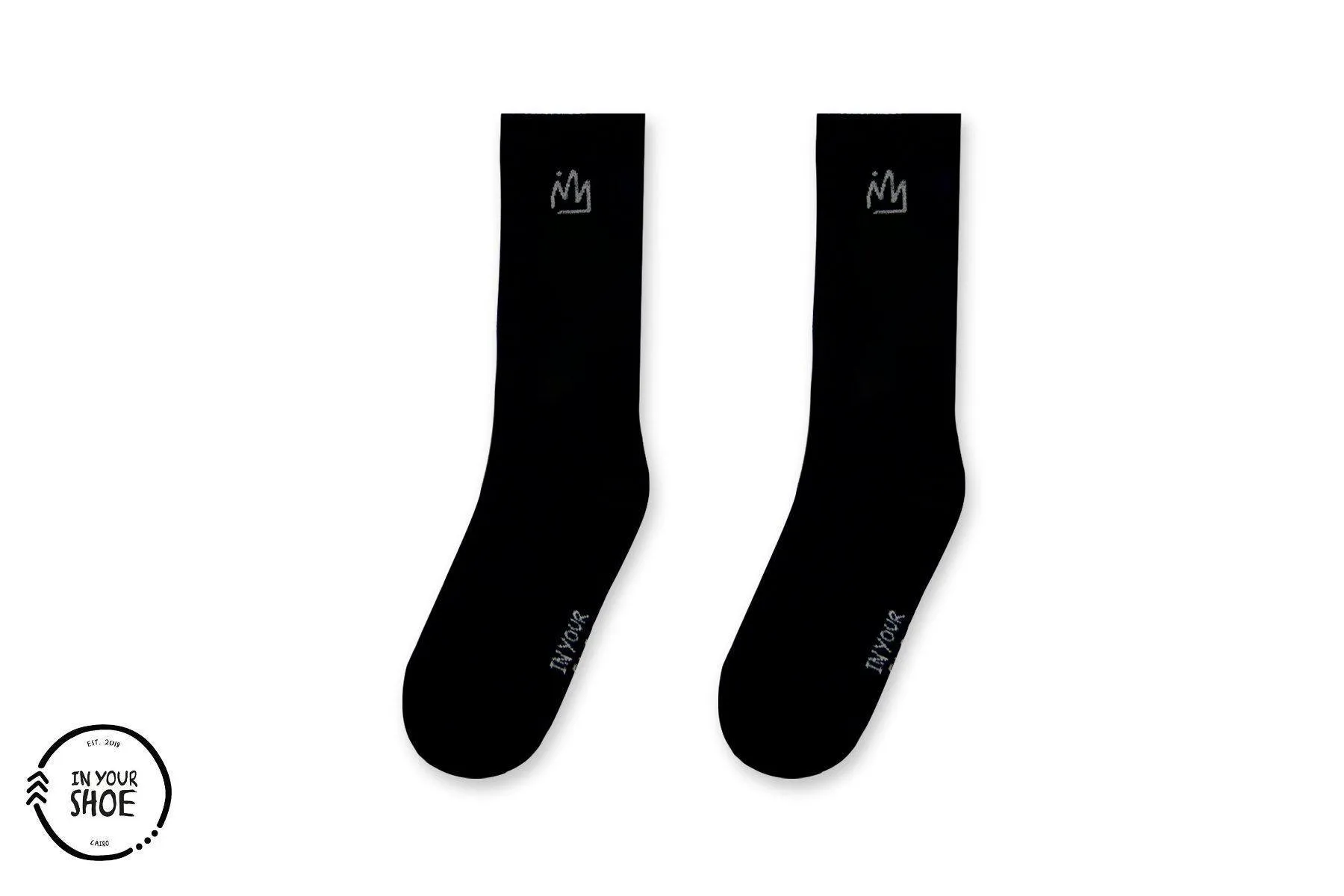 Black IYS Crown Neck Socks