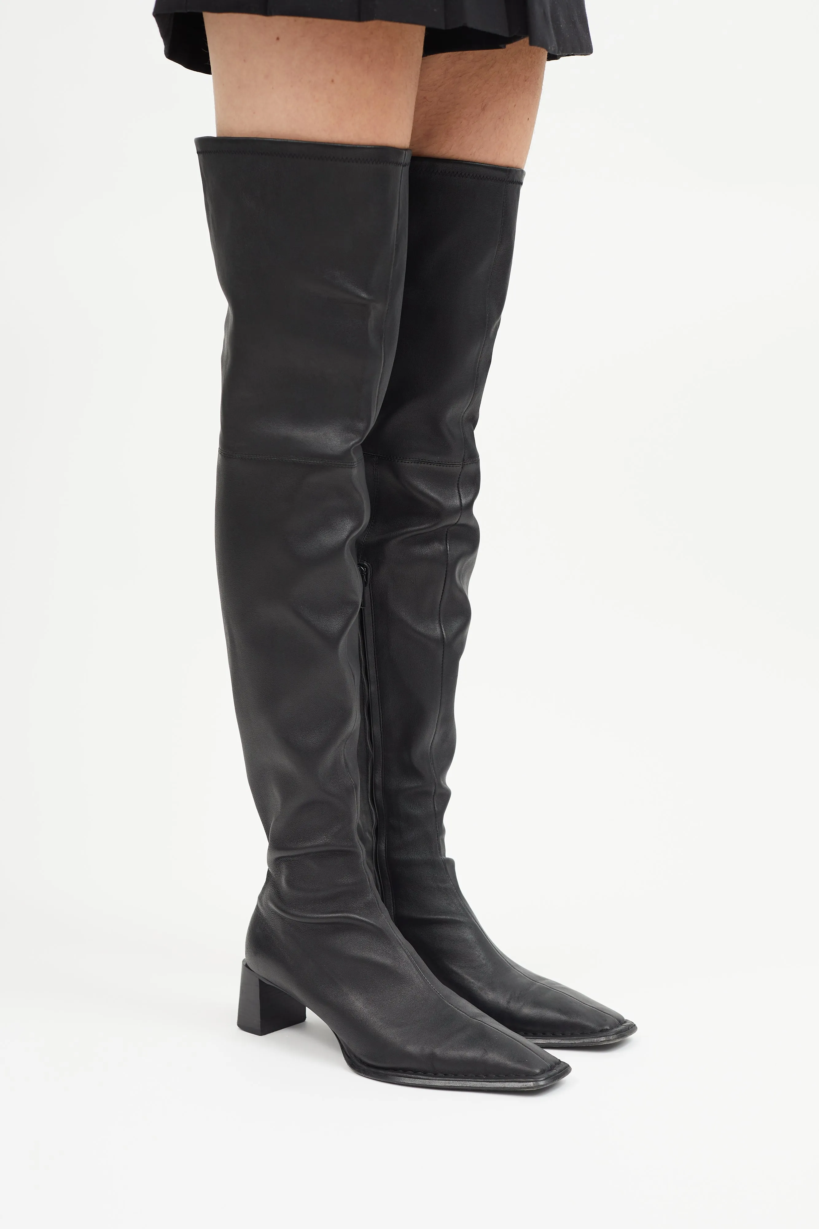Black Leather Aldrich 55 Boot