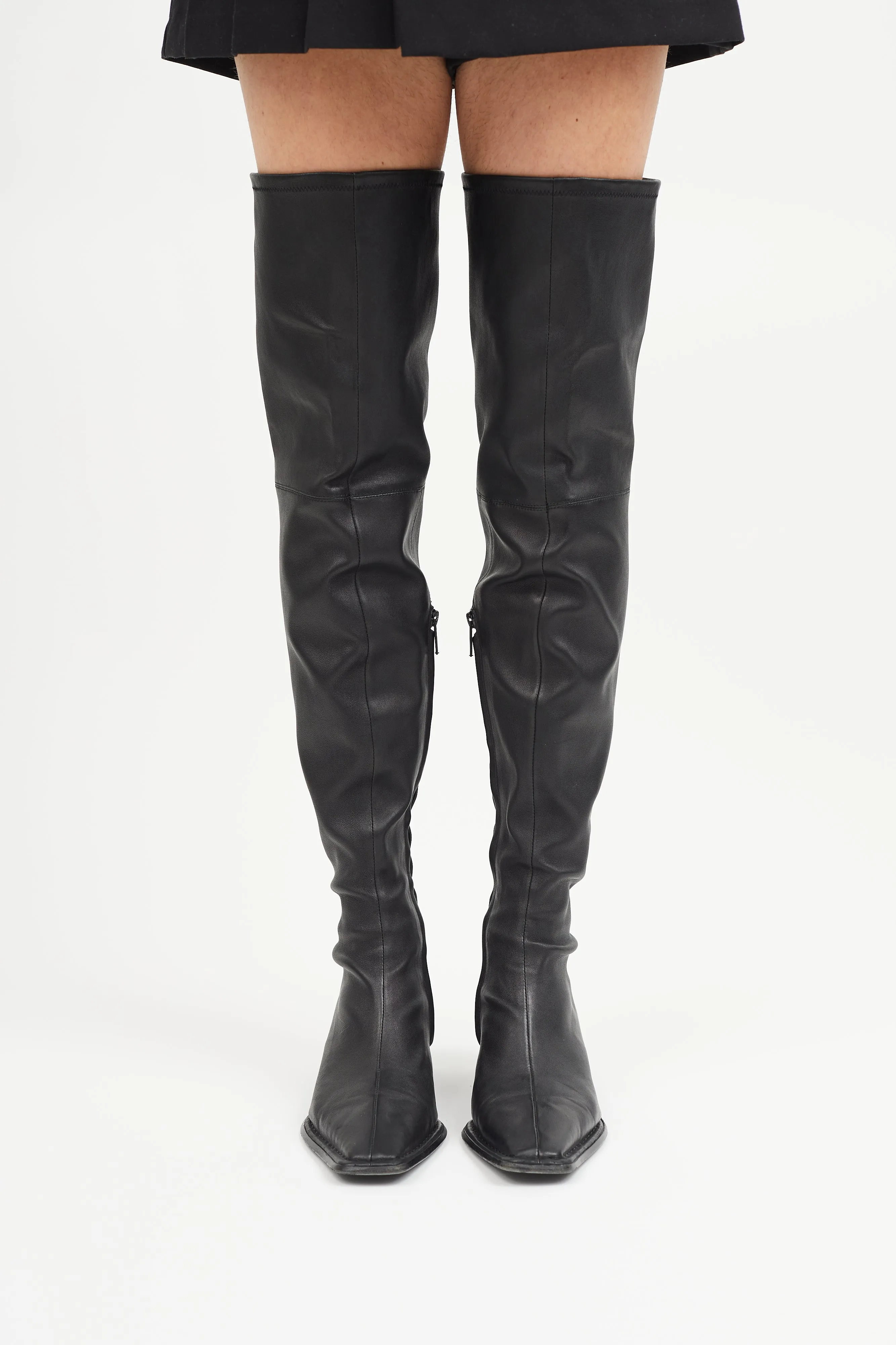 Black Leather Aldrich 55 Boot