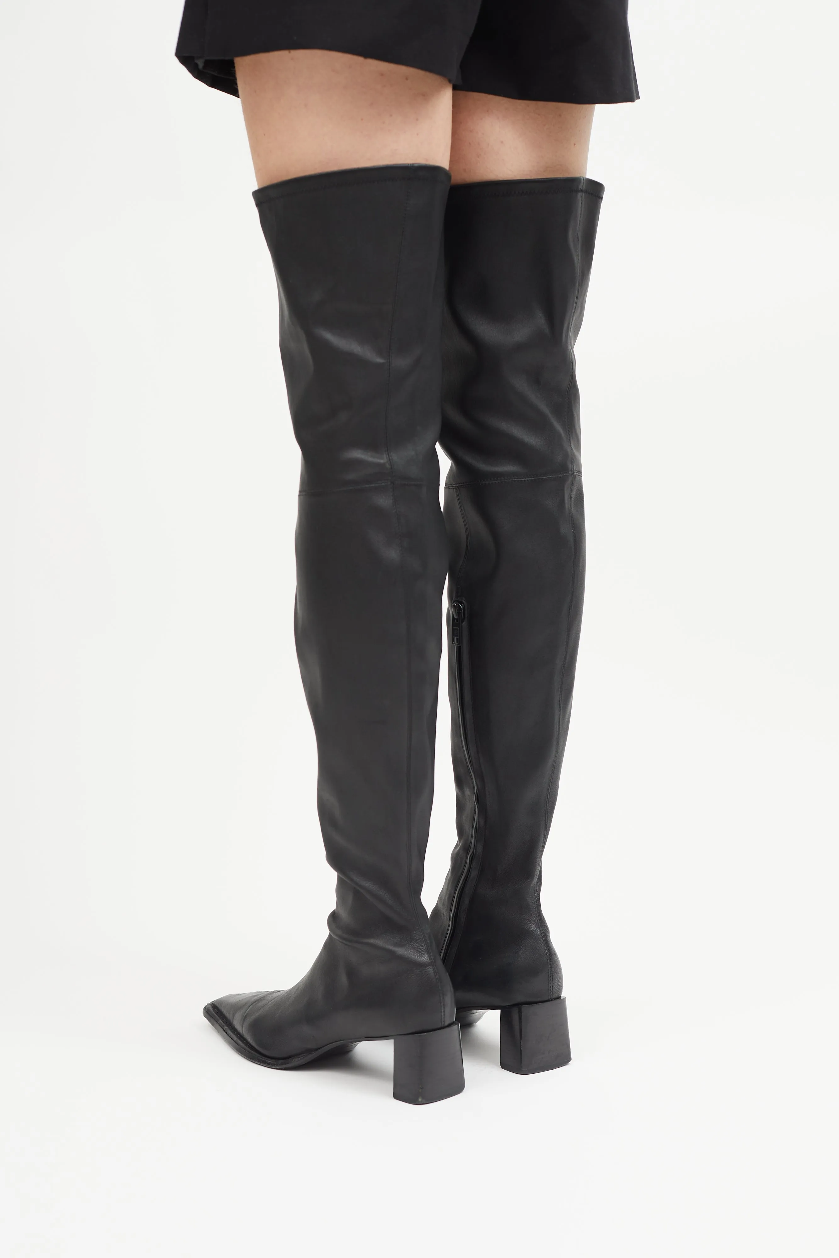 Black Leather Aldrich 55 Boot