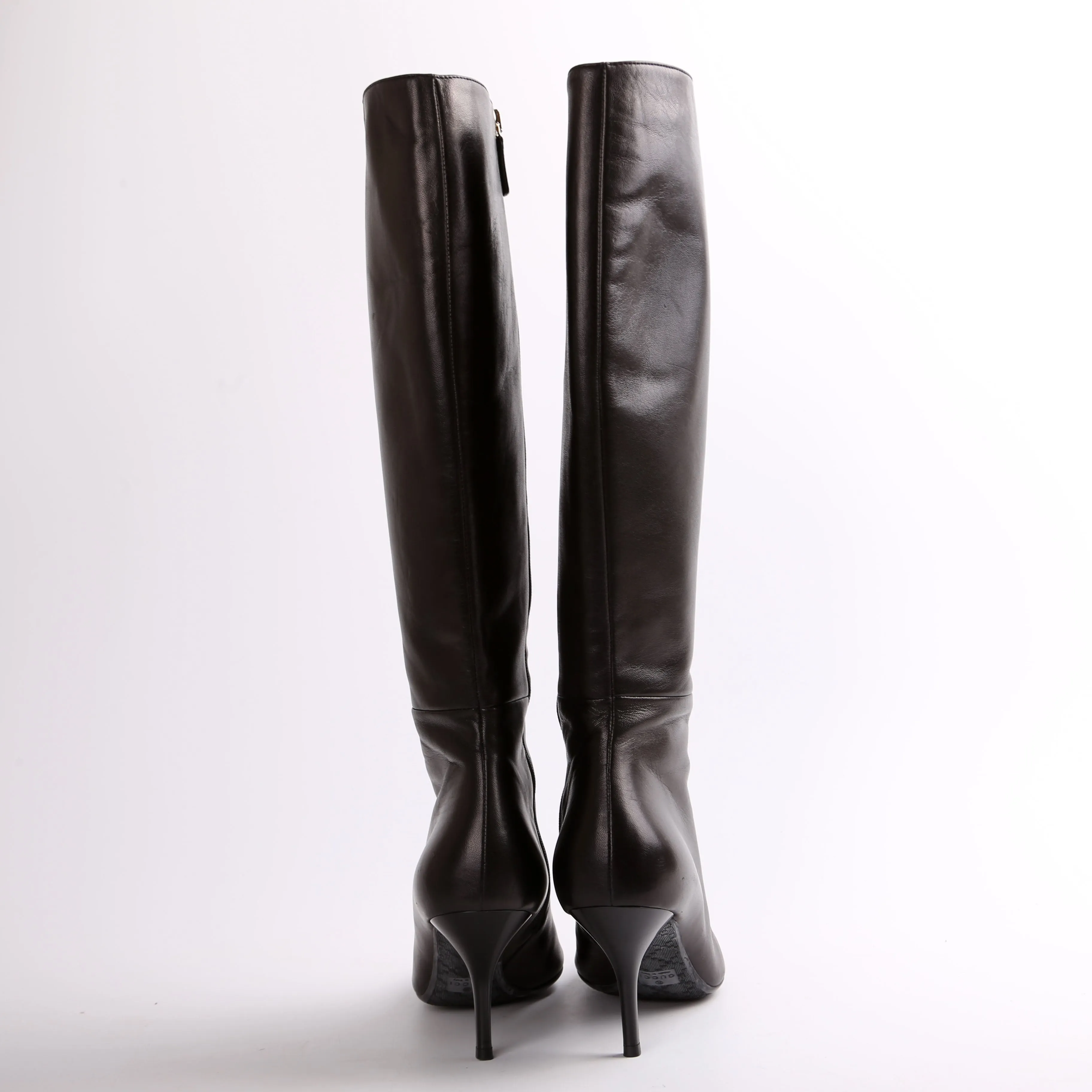 Calf High Leather Boots Size 38.5