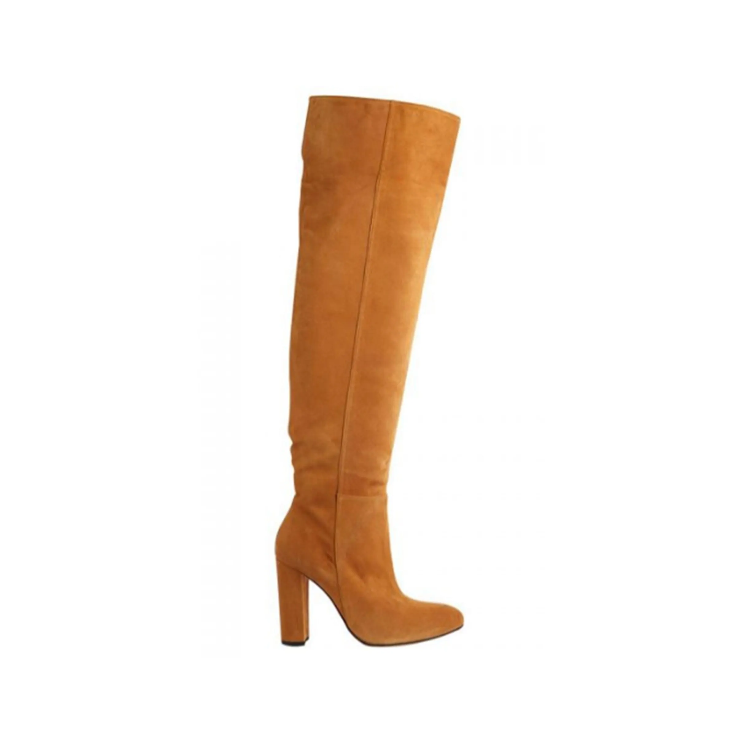 CK London: Chantelle Thigh High: Tan Suede | 4.0" Avenue | MED | HARDSOLE