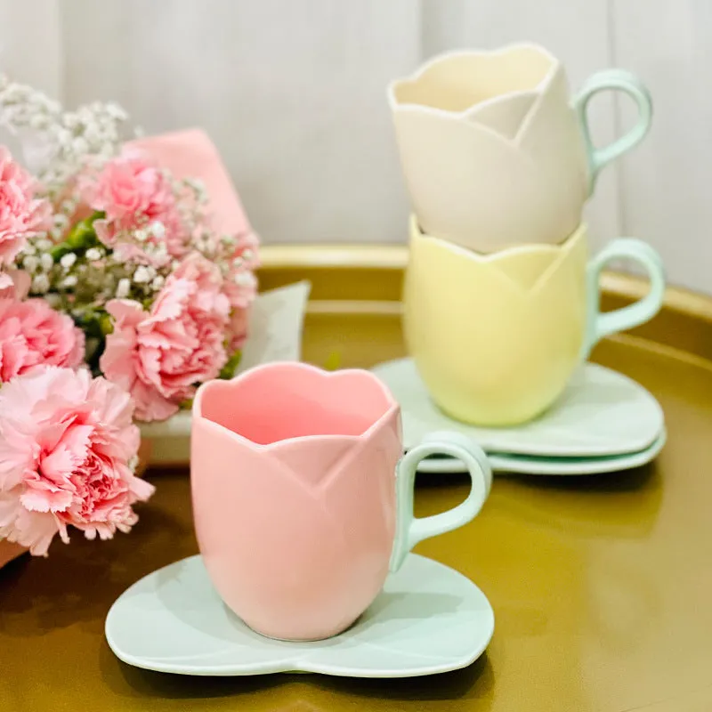 Creative ceramic coffee cup saucer