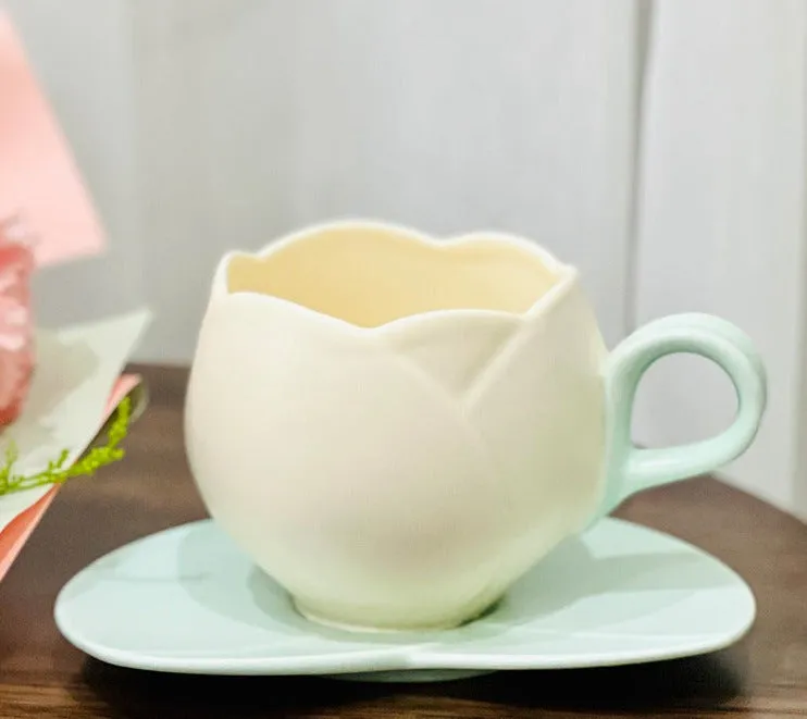 Creative ceramic coffee cup saucer