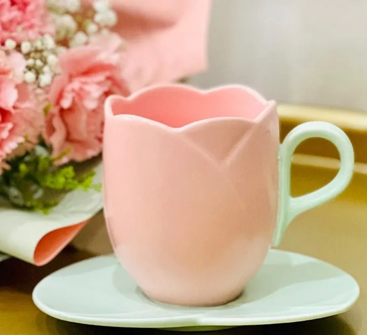 Creative ceramic coffee cup saucer