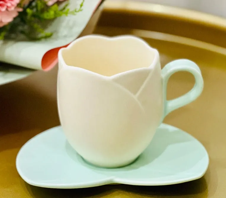 Creative ceramic coffee cup saucer