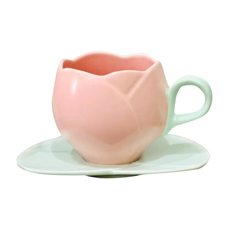 Creative ceramic coffee cup saucer
