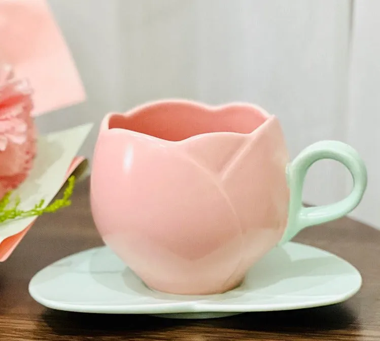 Creative ceramic coffee cup saucer