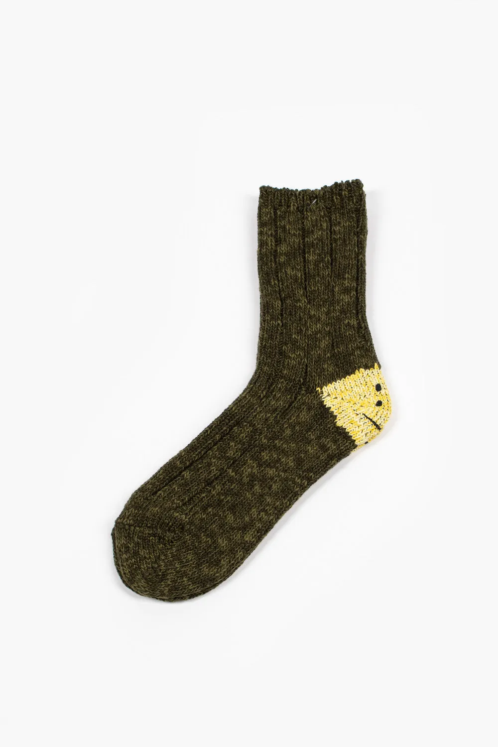 EK-1582 Ivy Rainbowy Happy Heel Socks Khaki