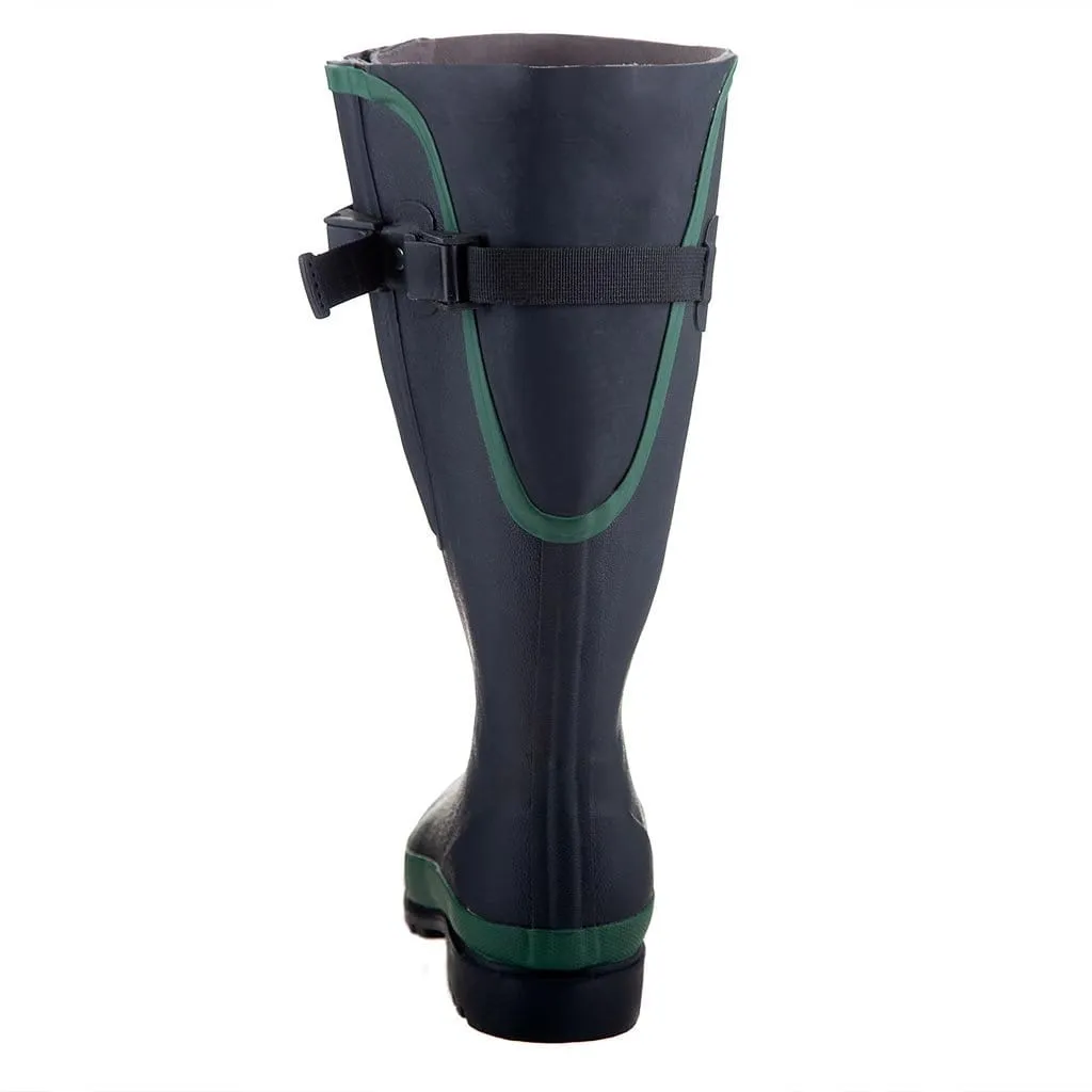 Extra Wide Calf Black Wellies with Rear Gusset - Wide Foot & Ankle - Fit 40-50cm Calf