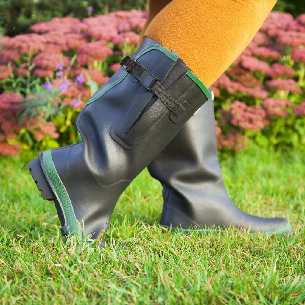 Extra Wide Calf Black Wellies with Rear Gusset - Wide Foot & Ankle - Fit 40-50cm Calf