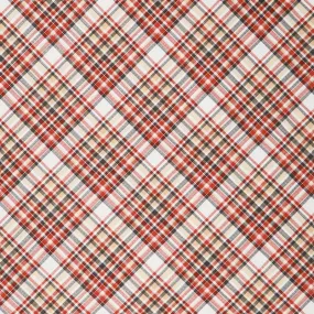 Flannel Gnomies - Diagonal Plaid Red Black Cream Yardage
