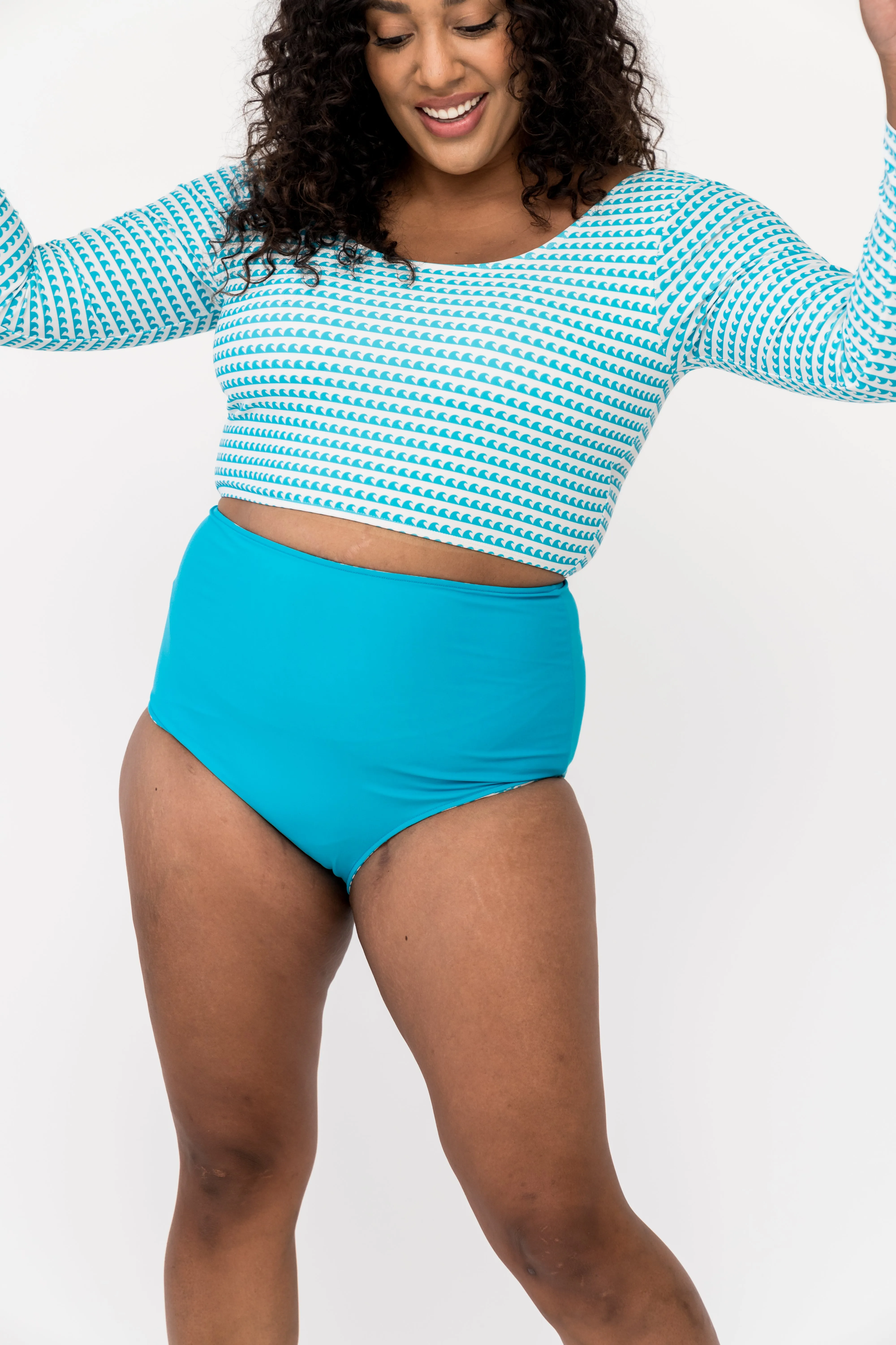 Leisure Reversible Bottom | Aquamarine Wave