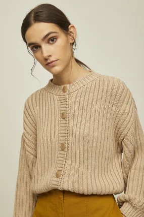 litta knitted cardigan nude