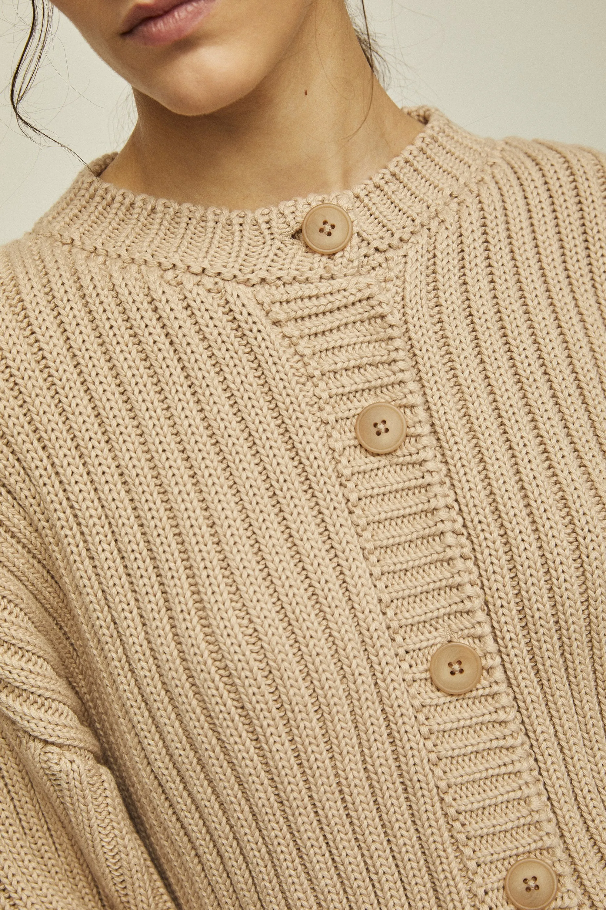 litta knitted cardigan nude