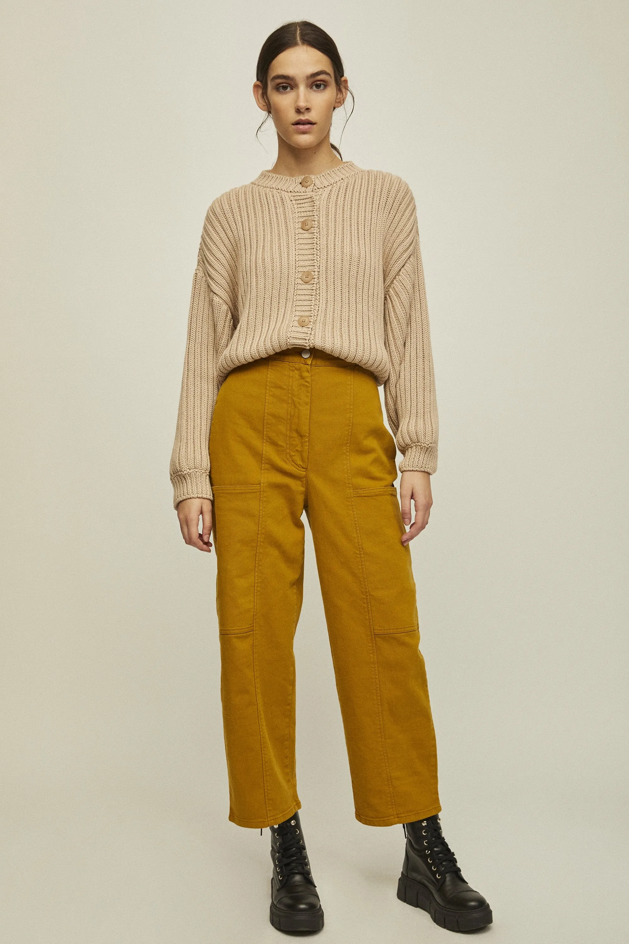 litta knitted cardigan nude