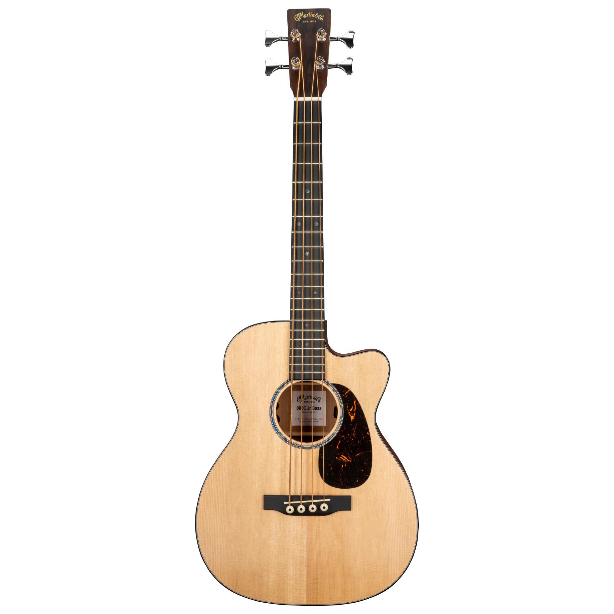 Martin 000 Junior E Bass Cutaway Acoustic-Electric Bass Guitar, Spruce/Sapele, Natural