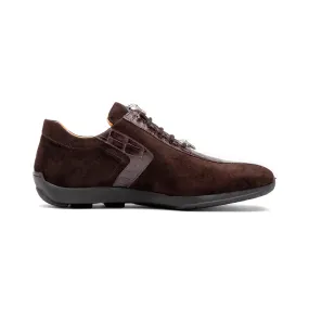 Mauri Wisdom 9145-1 Men's Shoes Sport Rust Exotic Crocodile / Suede Leather Casual Sneakers (MA5552)