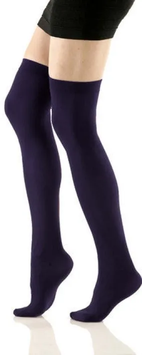 Navy Opaque Thigh High Stockings (Women's)