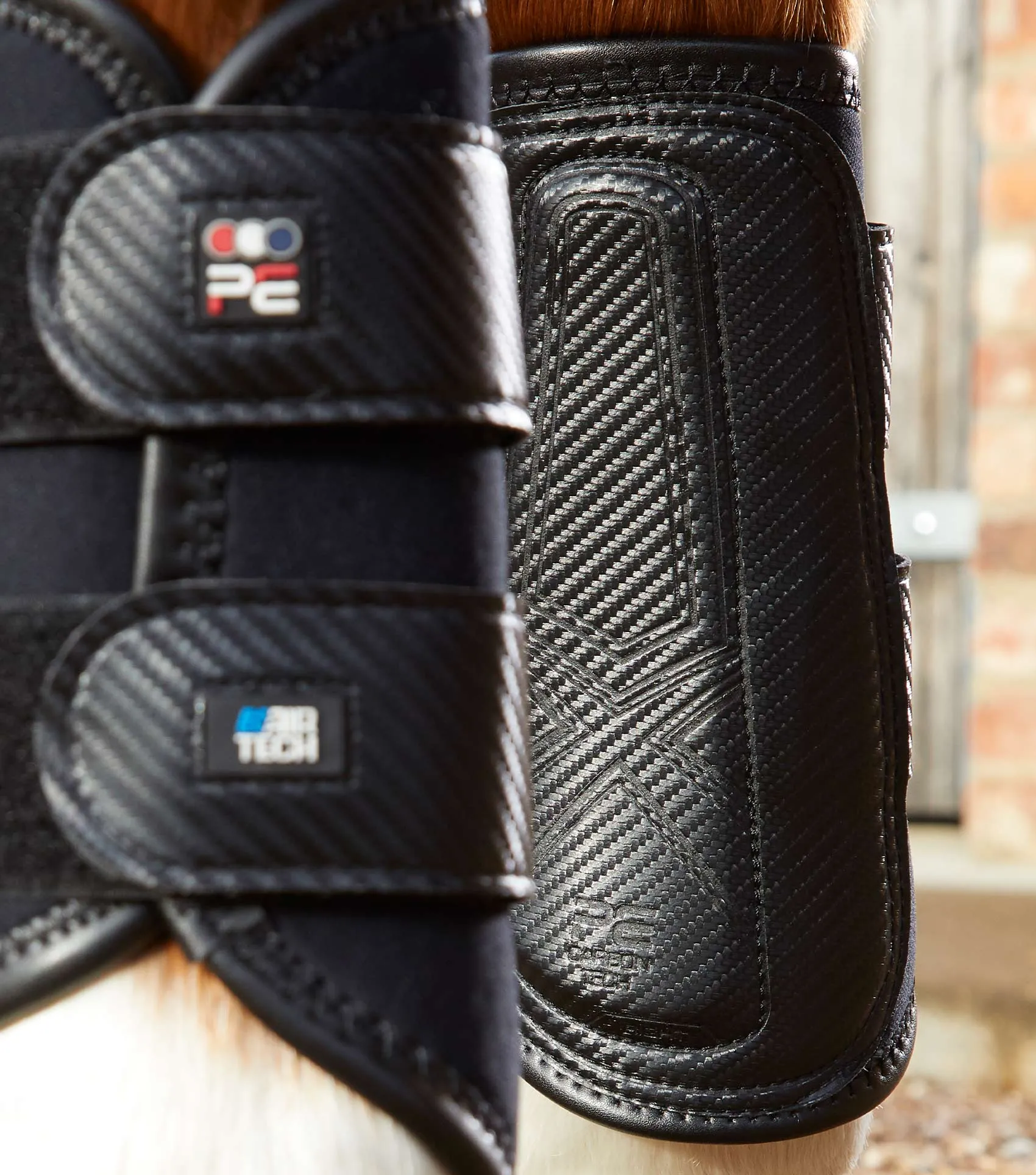 PEI Carbon Air-Tech Brushing Boots: Double Locking - Black