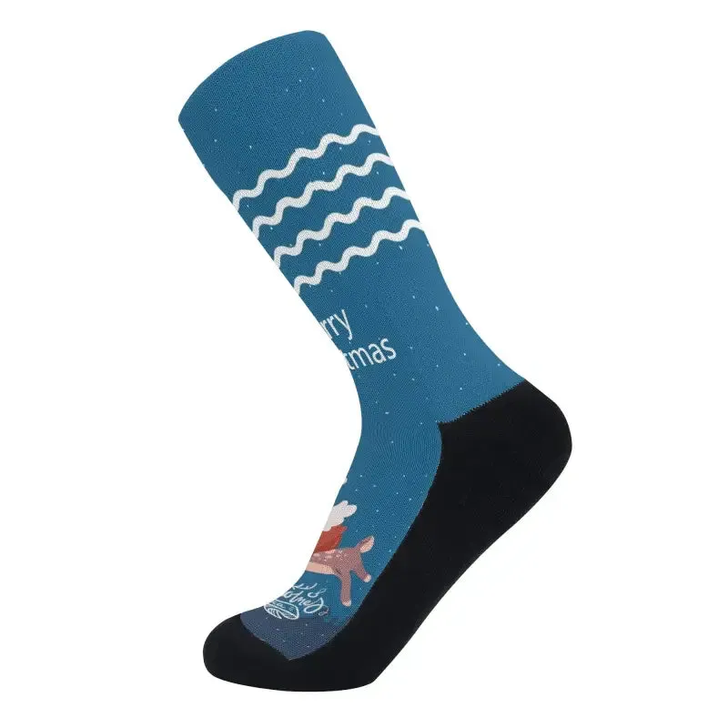 Reindeer Rave Custom Christmas Crew Socks for the Holiday Spirit