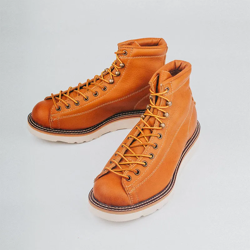 Retro Short Face Men's And Women's Full-size Wear-resistant First Layer Cowhide Ankle Boots