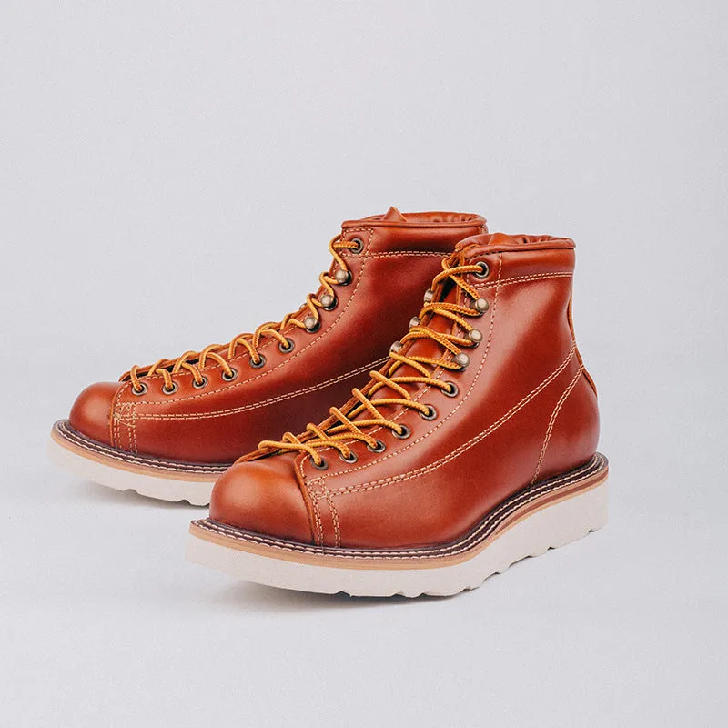 Retro Short Face Men's And Women's Full-size Wear-resistant First Layer Cowhide Ankle Boots
