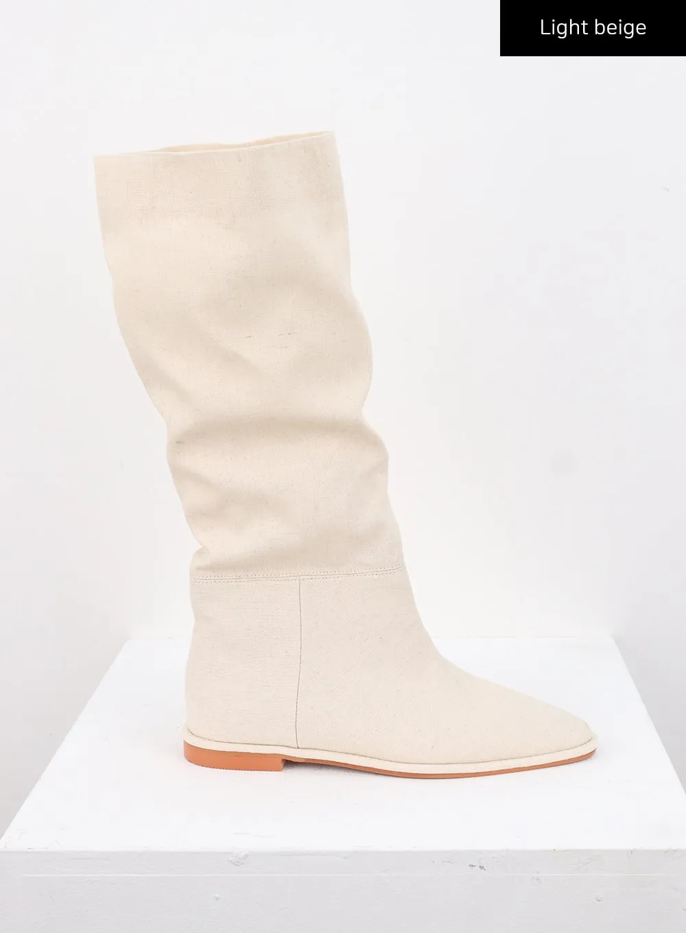 Shirred Faux Leather Boots CS314