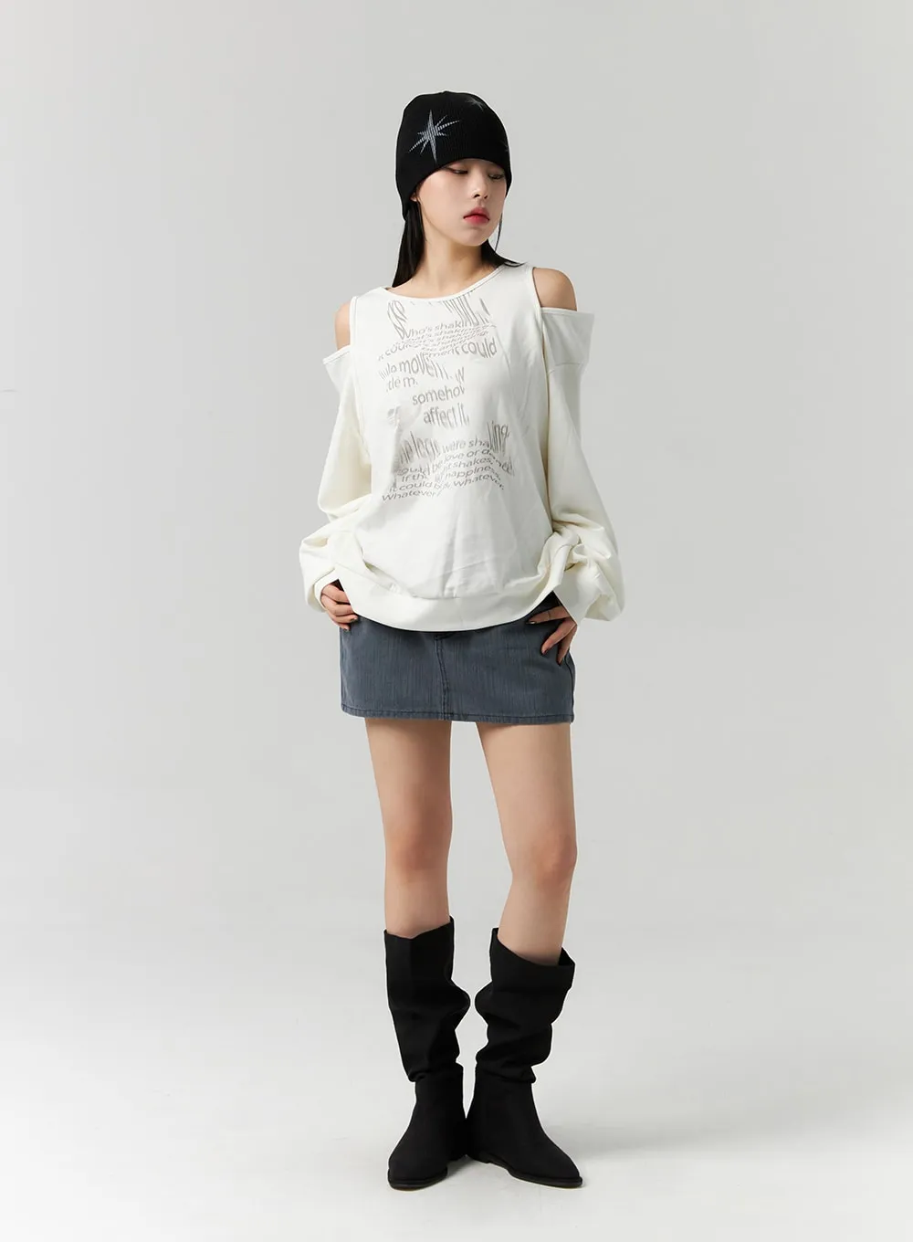 Shirred Faux Leather Boots CS314