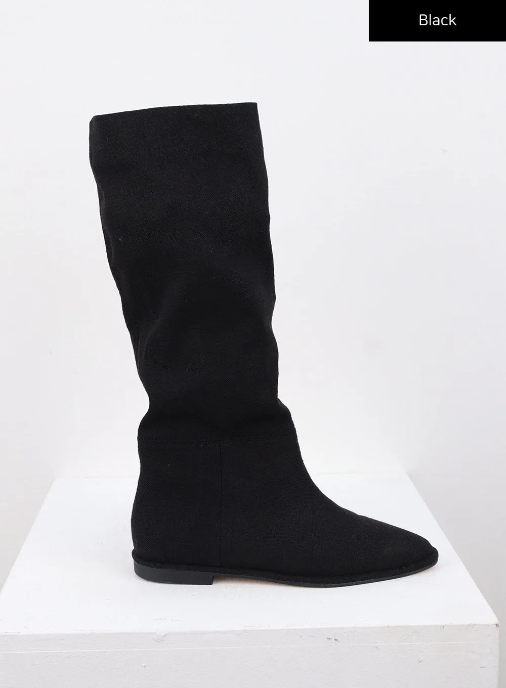 Shirred Faux Leather Boots CS314