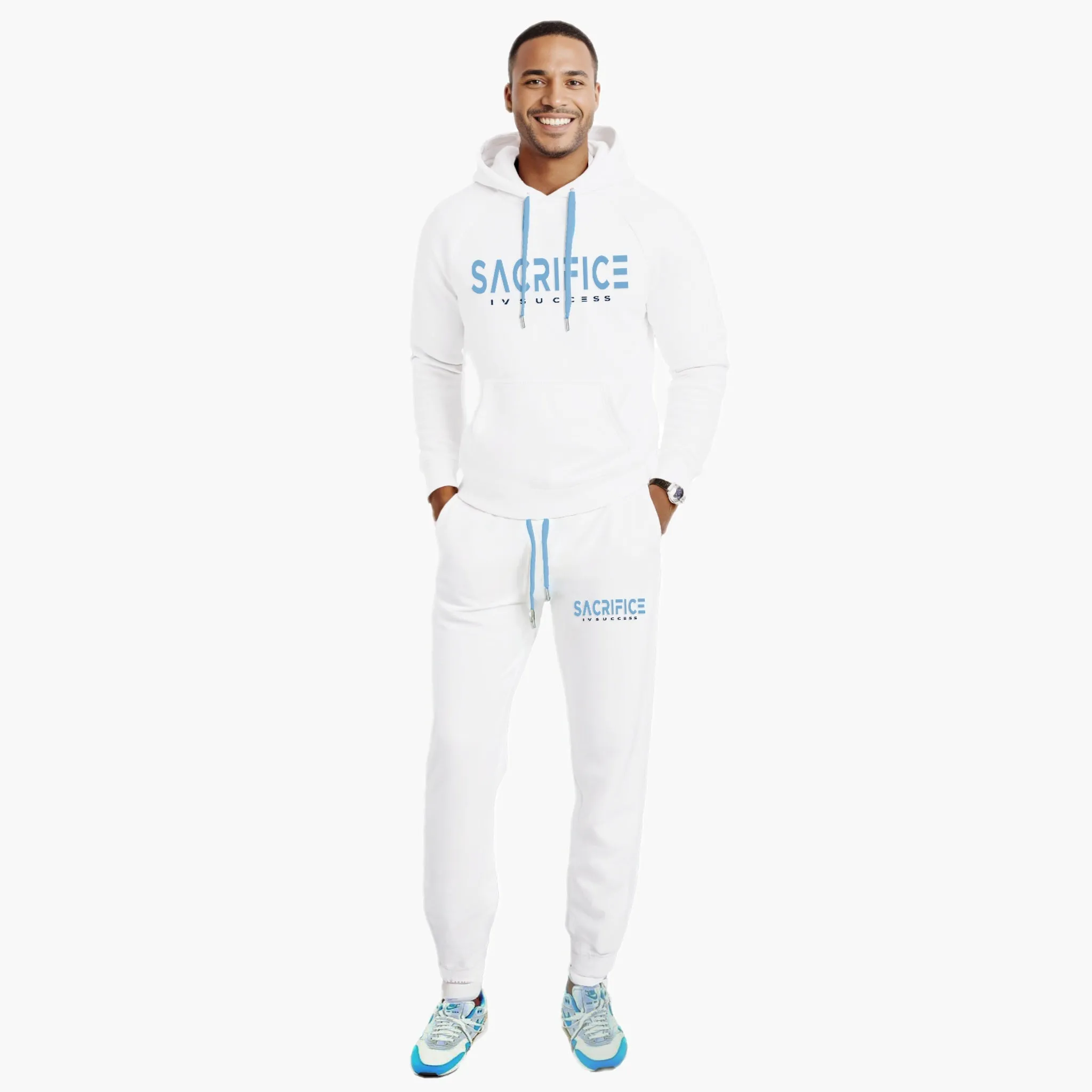 SIGNATURE JOGGING SET   (White/Light Blue/Navy Blue)