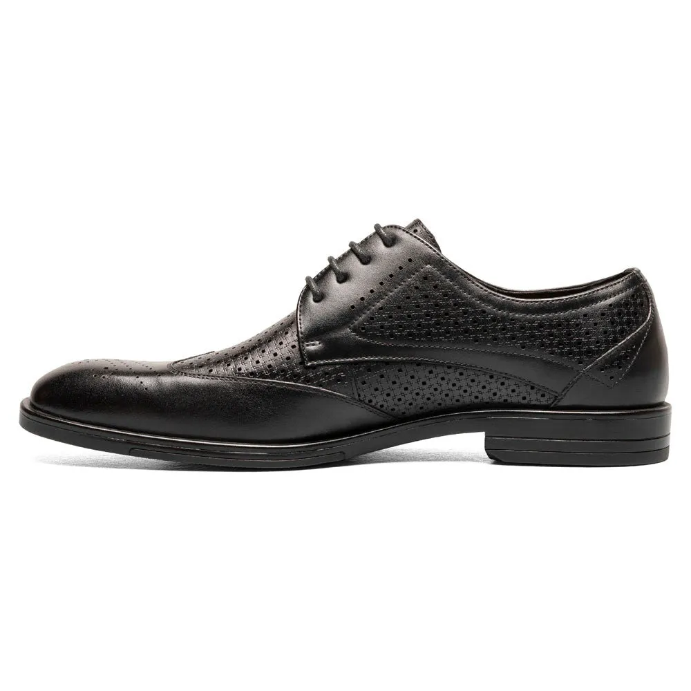 Stacy Adams Asher Black Wingtip Genuine Leather Lace Up Shoes