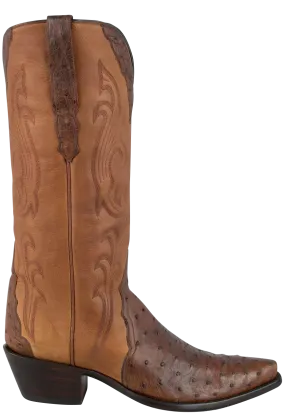 Stallion Full Quill Ostrich Gallegos Cowgirl Boots - Antique Saddle