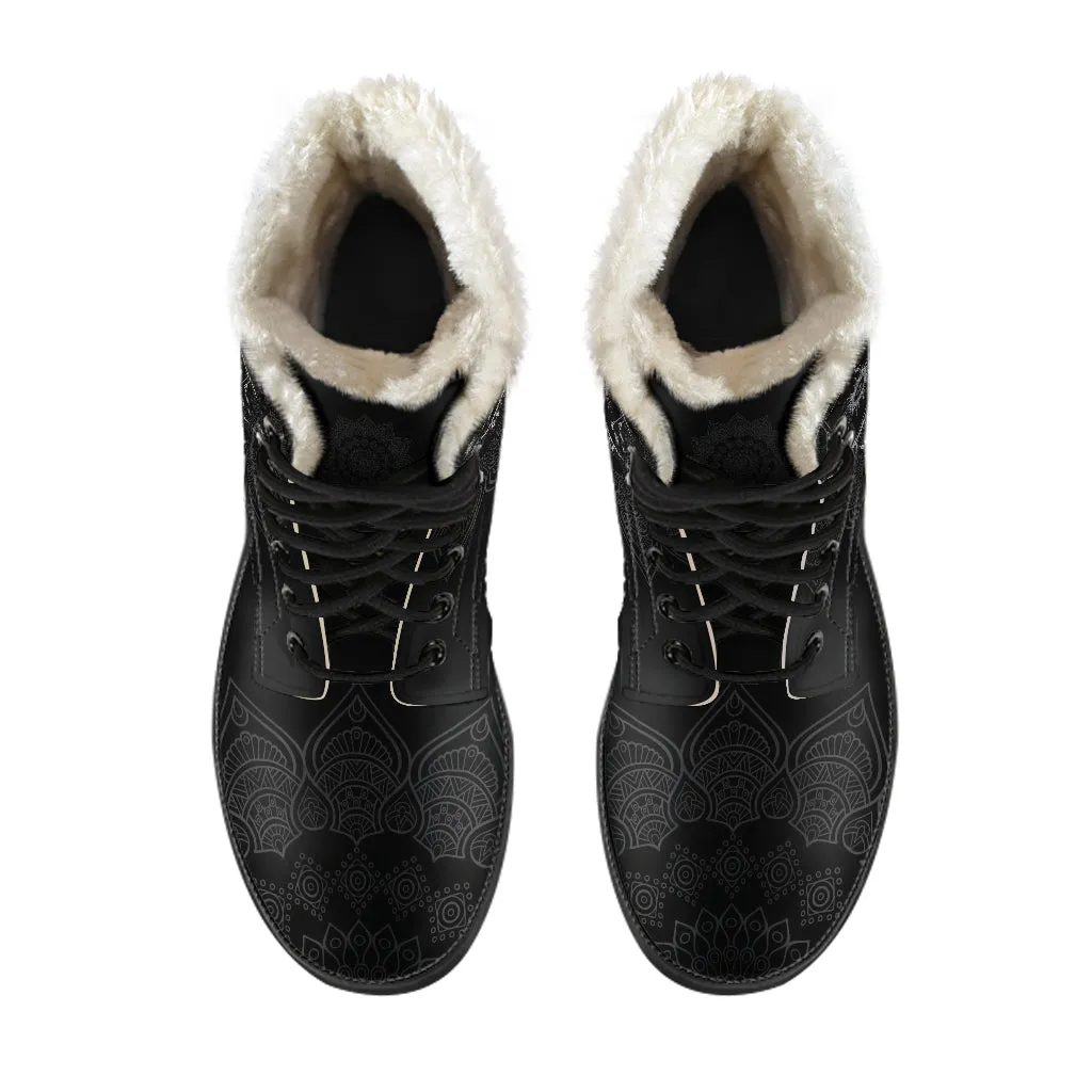 Sun And Moon Mandala Black Boots