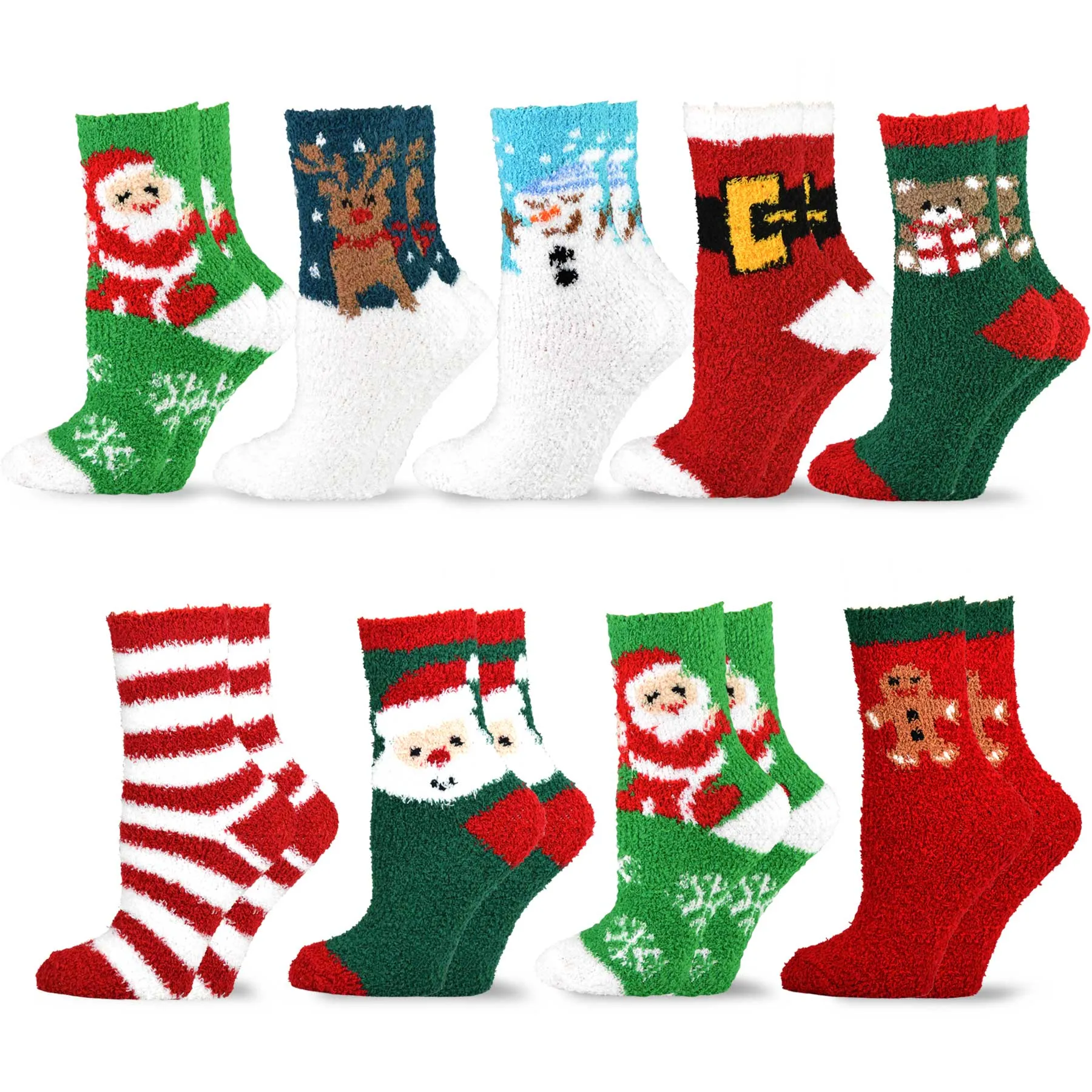 TeeHee Socks Women's Christmas Crew 9-Pack Gift Box (12137)