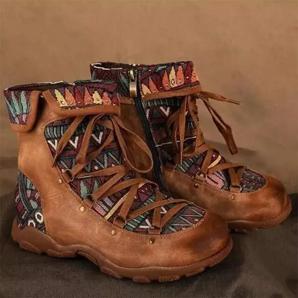 Women'S Vintage Side Zip Round Toe Soft Sole Martin Boots 65696995C