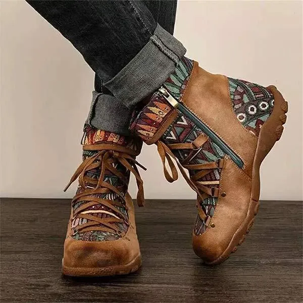 Women'S Vintage Side Zip Round Toe Soft Sole Martin Boots 65696995C